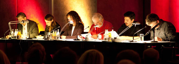 filmreif! Drehbuchlesung: Hendrik Massute, Elisabeth Frank, Christiane Ostermeyer, Dieter Hufschmidt, Marcel Zuschlag, Christoph Honegger - Foto: Bernd Wolter