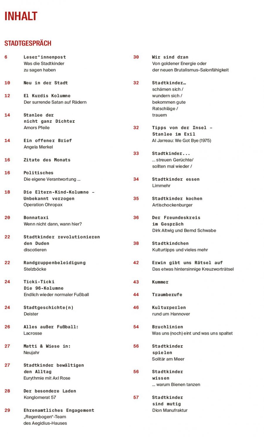 Stadtkind 2023-02 Inhaltsübersicht  STADTKIND - hannovermagazin